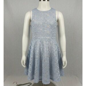 Lilt Girls Light Blue Floral Lace Fit & Flare Party Dress – Size 10